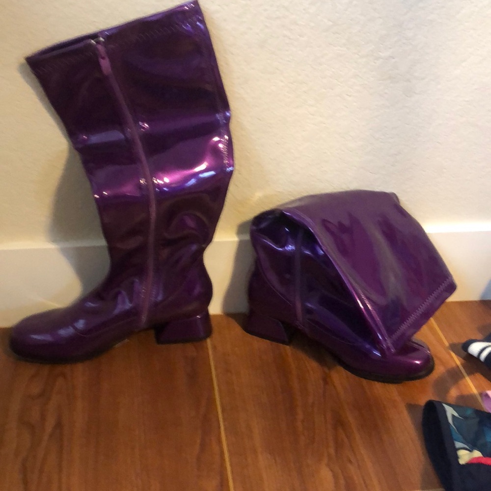 Shein fereshte purple knee high boots